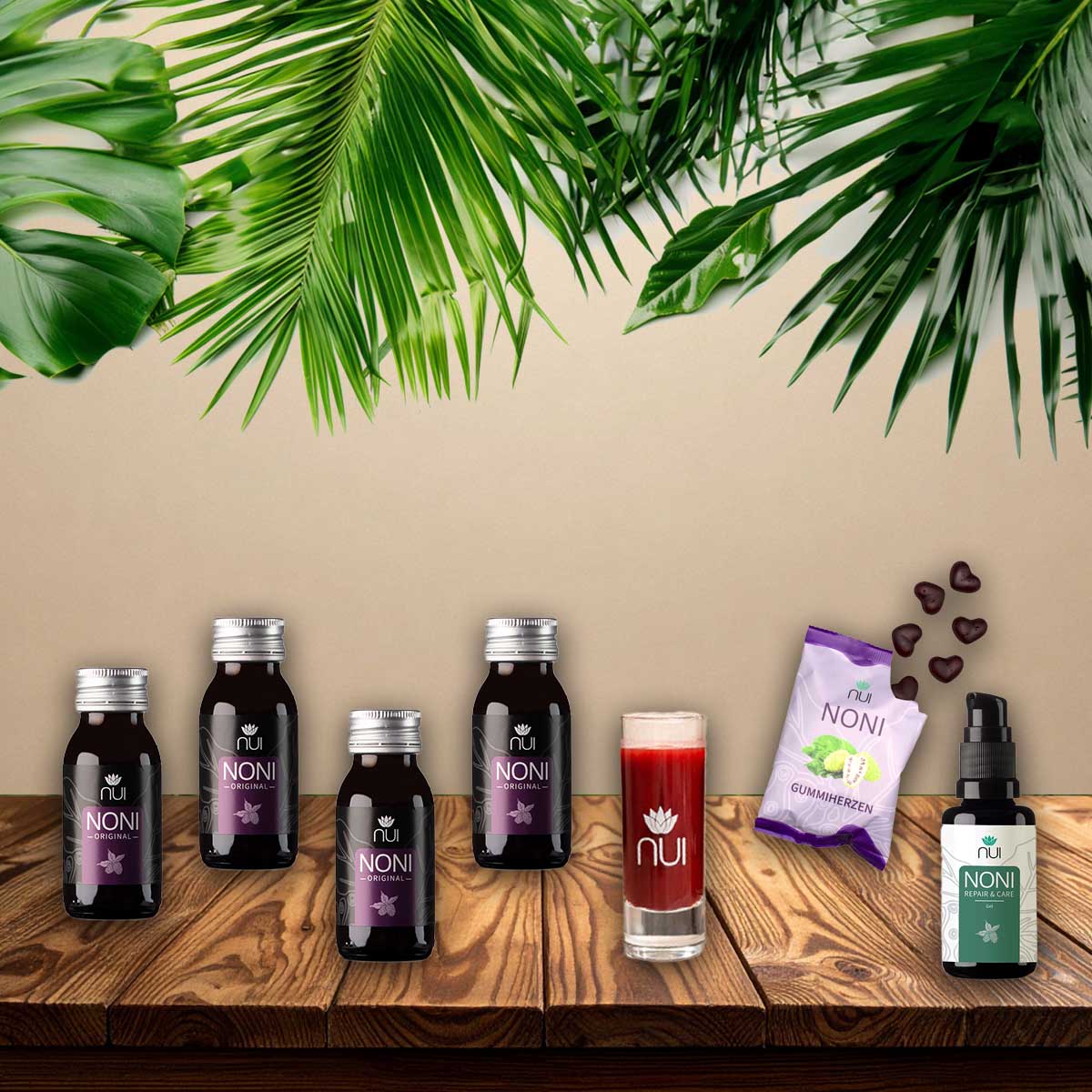 Noni Set Regeneration Energie Shots Gummis