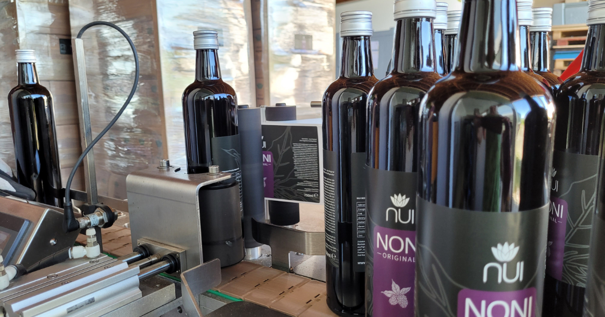 Abfüllung von NUI NONI Original in Österreich