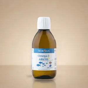 Bouteille de Norsan Omega 3 Arktis avec vitamine D, 200 ml d'huile de cabillaud