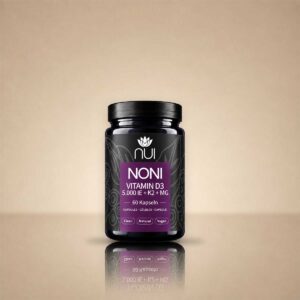 NUI NONI Vitamin D3 5.000 IE + K2 + Magnesium, 60 Kapseln – Einzelpackung